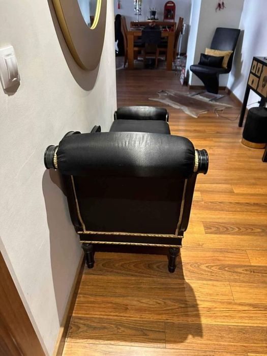 Chaise Longue em cetim preto