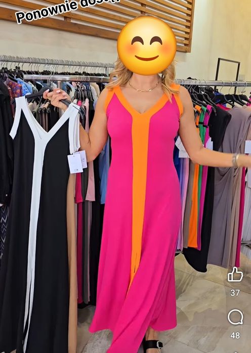 Sukienka prążek fuksja