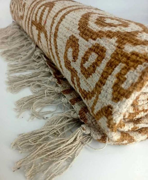 Dwa dywany boho duży dywan wewnętrzny zewnętrzny na prezent z frędzlam