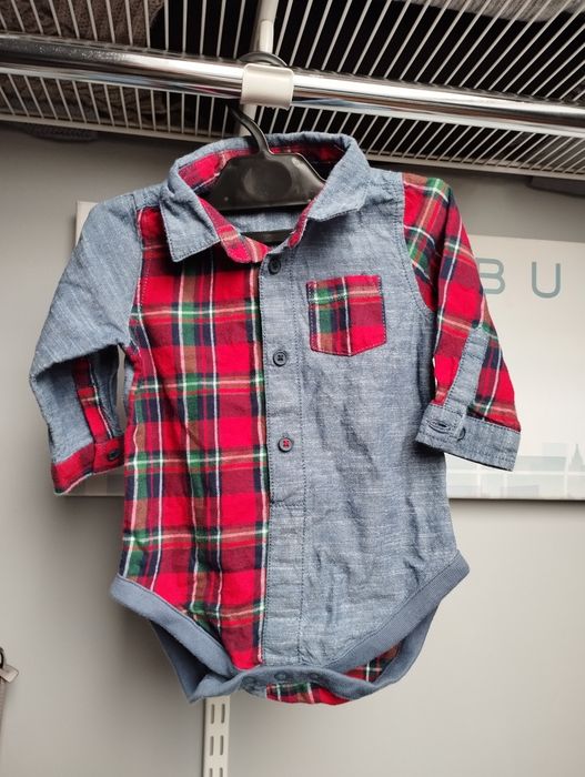 Body koszulowe eleganckie kratka next baby jeans