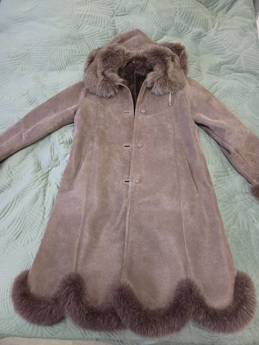 Damski kożuch z owczej skóry - jak nowy, jakość premium