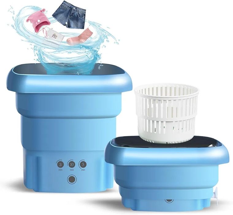 Mini pralka kempingowa z wirówką, 4,5 l,