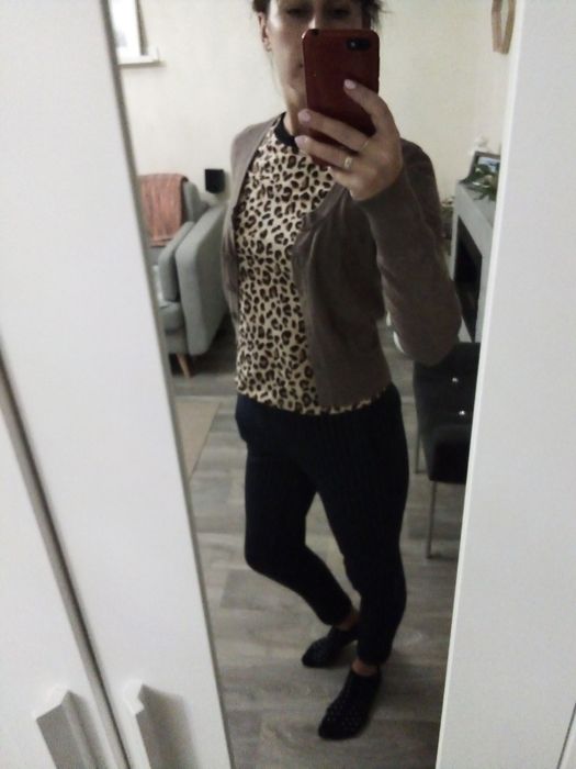 Sweter kardigan brąz carry xs