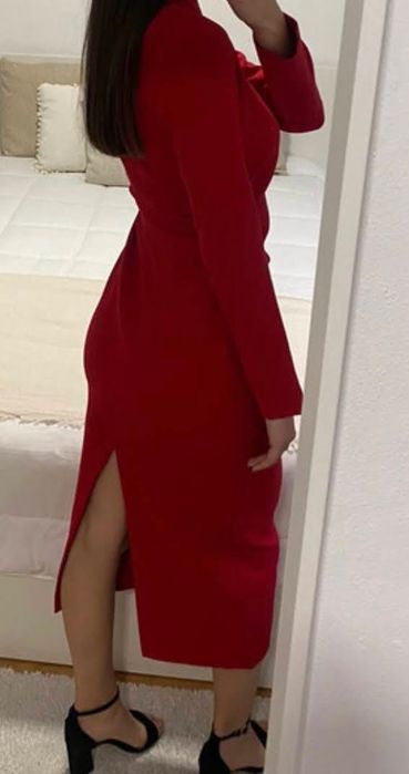 Vestido tubo drapeado Zara