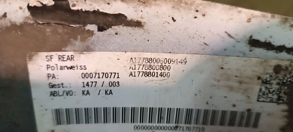 PARACHOQUES / PARA CHOQUES TRAS MERCEDES A-CLASS W177 A1778800800