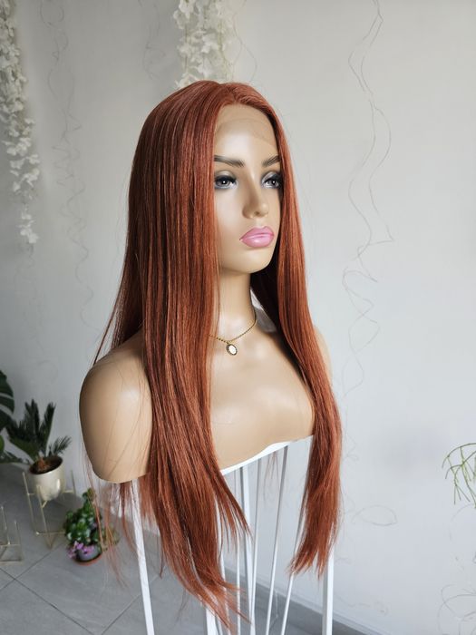 Długa ruda peruka premium Inka lace front naturalny efekt