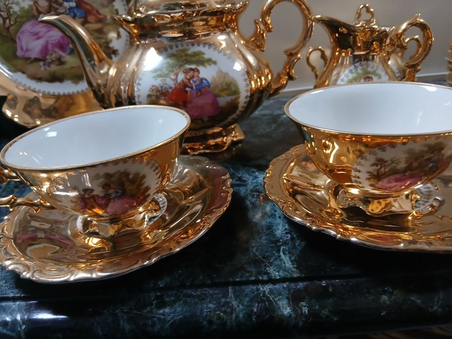 Serviço de chá antigo Rococó