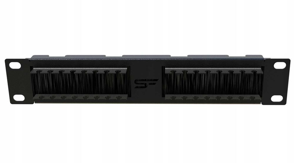 Przepust Kablowy RACK 10" 1U ze Szczotką i Mini Organizerem Stalflex