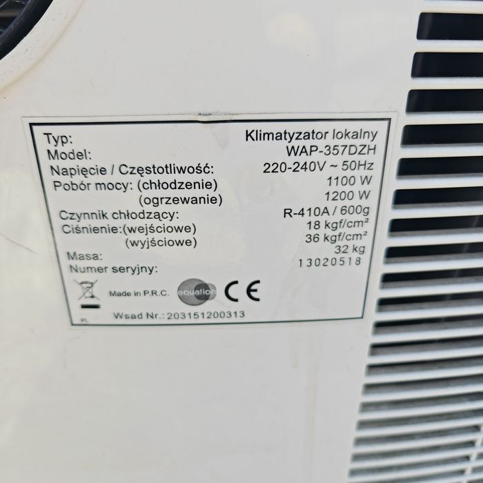 Klimatyzator przenośny Equation 3,5kW