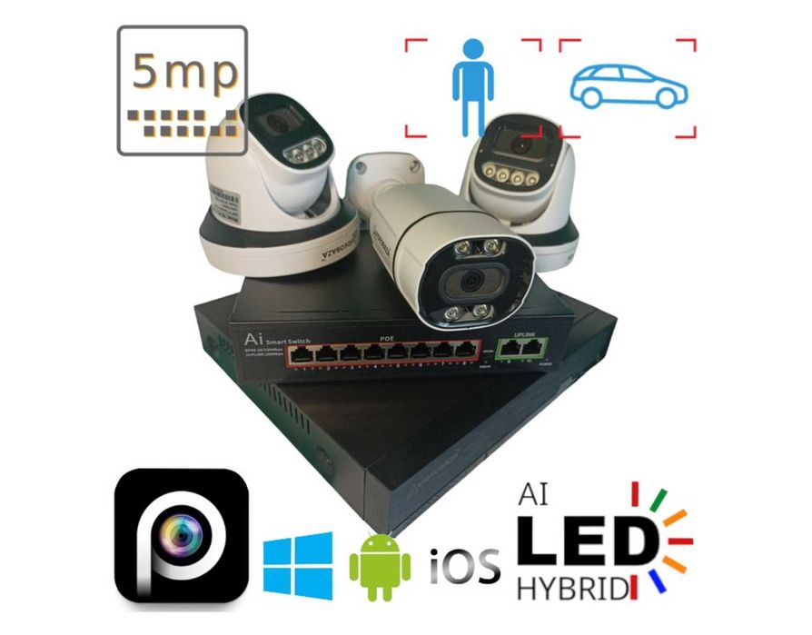 камера видеонаблюдение система из 4 уличных камер комплект УСТАНОВКА