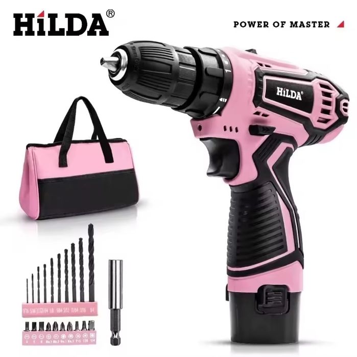 Aparafusadora Furadora 12V Cor de Rosa