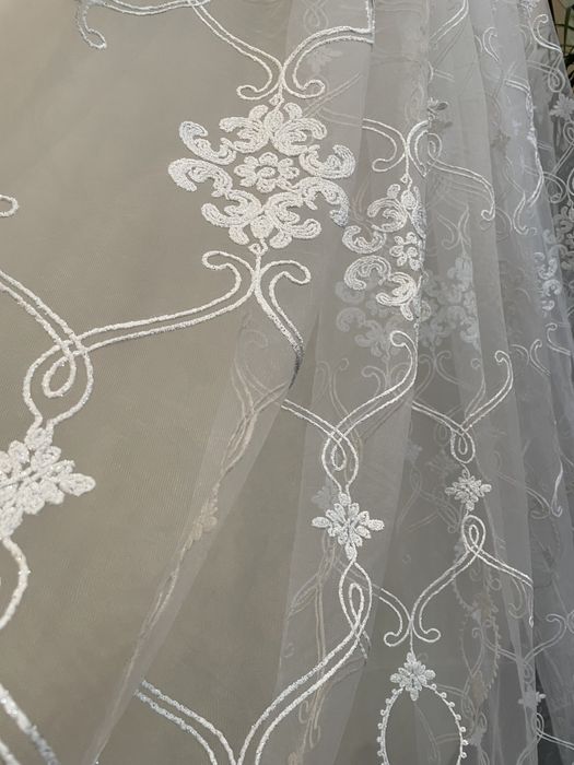 Распродажа! Тюль, Французская сетка с вышивкой корд