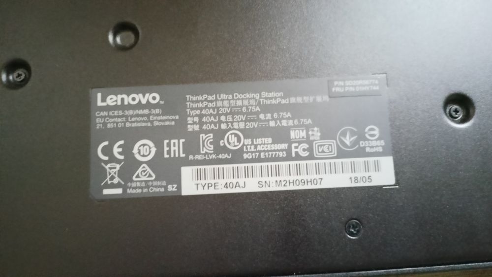 Докстанція Lenovo ThinkPad Ultra Docking Station Type 40AJ + 135W з/п