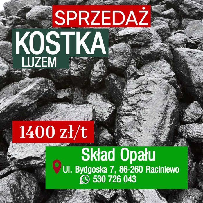 Węgiel kostka luz 1400 zł /t