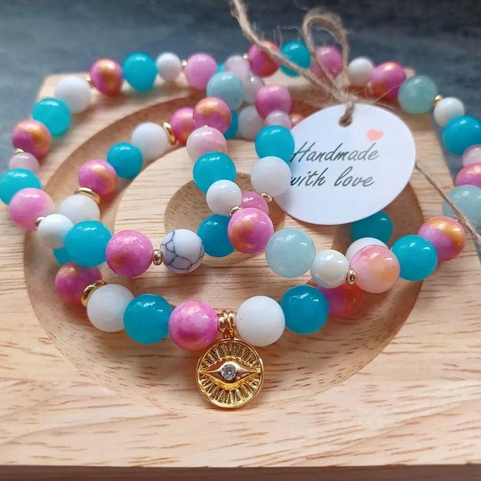 Bransoletki 3w1 z kamienia naturalny Handmade