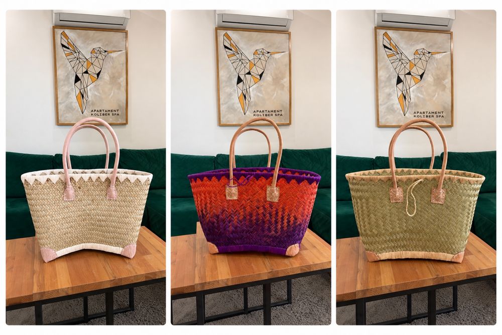 Torba pleciona handmade – koszyk plażowy / shopper boho