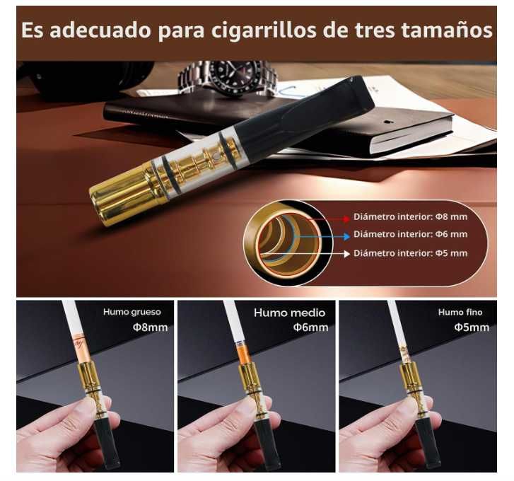 Boquilha reutilizável para cigarros / cigarrilhas - 5unidades