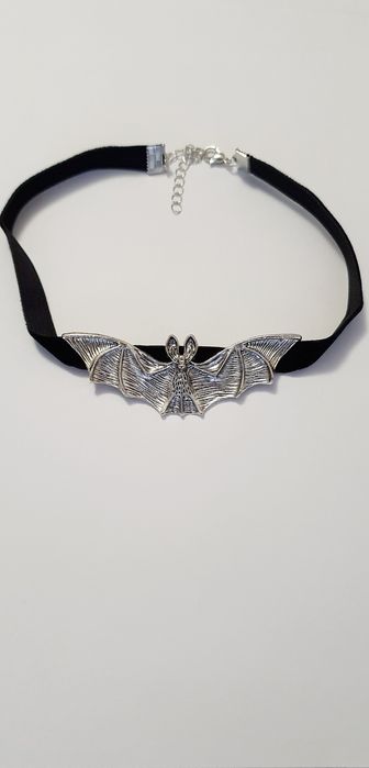 Naszyjnik choker nietoperz rock metal gotyk Halloween
