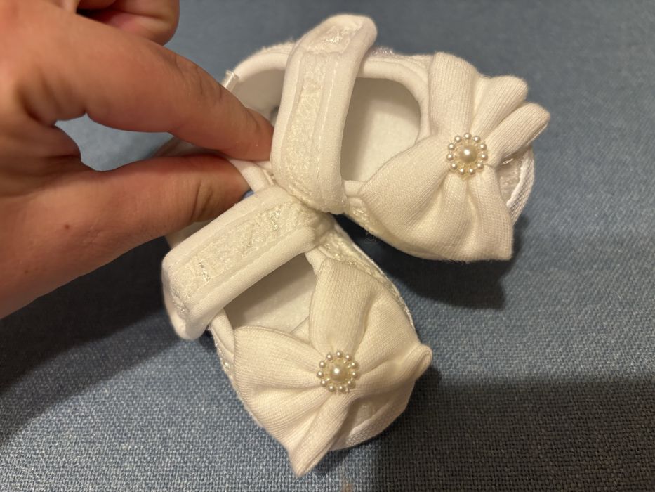 Buciki do chrztu niemowlęce-9 cm