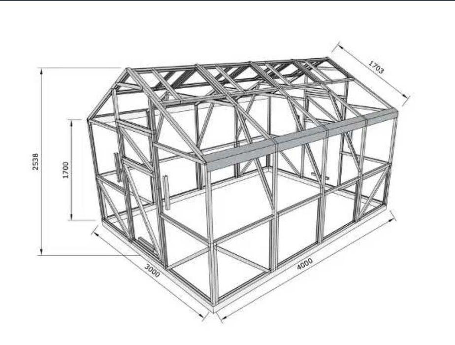 Szklarnia Domek 3x4 3x6 3x8 3x10 m Poliwęglan Profile Stalowe Ocynk