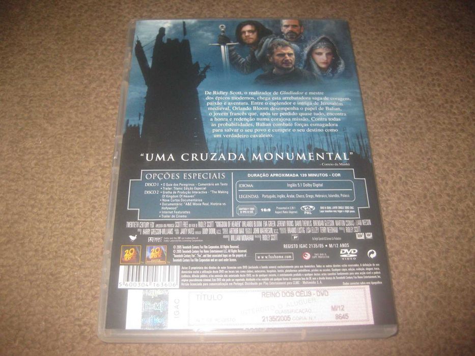 "Reino dos Céus" de Ridley Scott numa Edição Especial Deluxe Edition com 2 DVDs