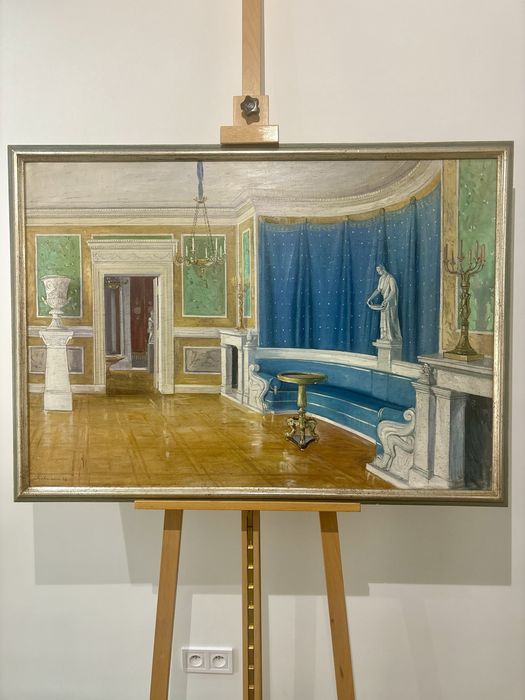 Unikatowy Sygnowany obraz na płótnie 1978 rok Pałac w Charlottenburgu