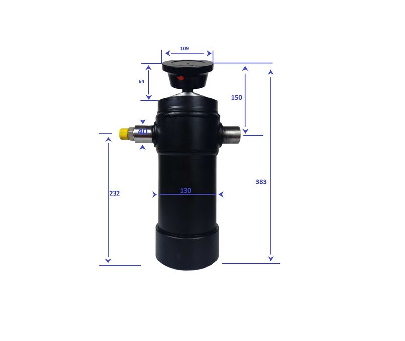 siłownik kipra wywrotki wywrotu 1050 mm. wysuw. 10 ton.
