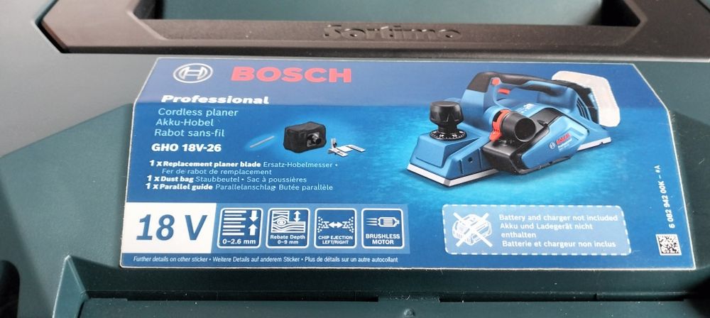 Strug akumulatorowy Bosch GHO 18V-26 L-Boxx  Nowy