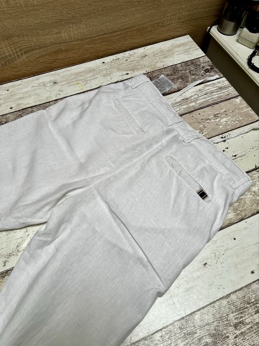 Odnie, białe, len, wiskoza, rozmiar XS