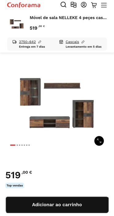 Conjunto móveis sala de estar NELLEKE