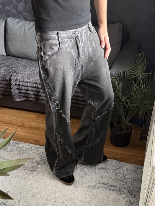 Flared Distressed Jeans Bootcut Архив Джинси Буткат Фларед Клеш Кльош Archive Racer Balenci Washed Baggy Винтаж Джинсы Erd Black