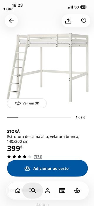 Cama alta ikea branca