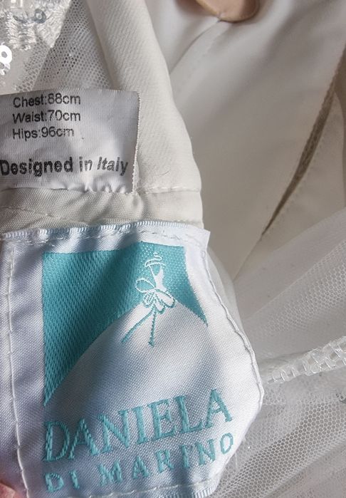 Suknia ślubna biała, śmietankowa,tiul, na ramiączkach roz.36,38 /157