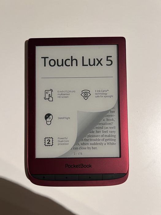 Czytnik E-booków Pocketbook Touch Lux 5 6" 8GB WiFi Bordowy + etui