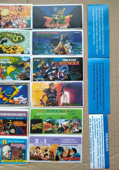 Наклейки для картриджів 8-бітних приставок Денді Сюбор Lifa