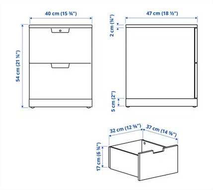 Mesas de Cabeceira Ikea NORDLI 2un