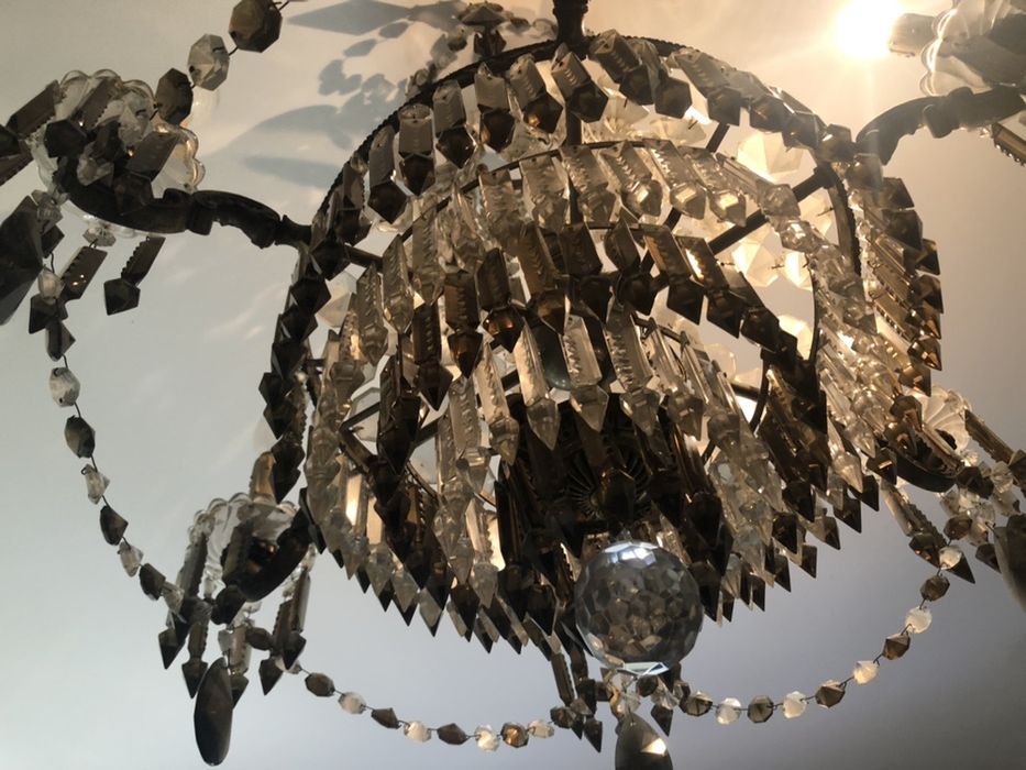 Lustre/Candeeiro cristal castanho