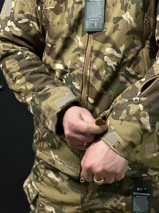 Комплект 3в1 Vanguard Мультикам USA  Тактичний костюм Softshell + термобілизна Esdy + берці Esdy автошнурівка S-XXXL