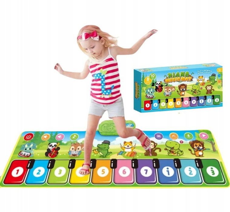 Mata interaktywna pianino 110cm edukacyjna muzyczna
