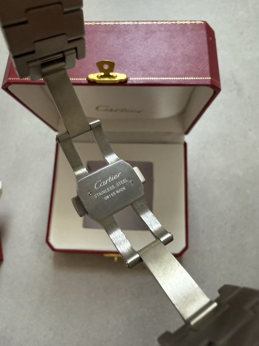 Cartier santos 40mm nowy z biała tarczą