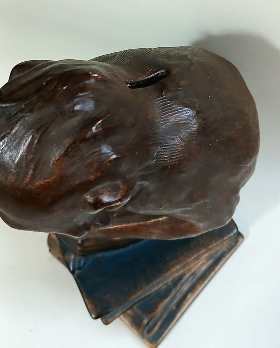 Винтажная большая керамическая копилка Обезьяна Дарвина 37 см