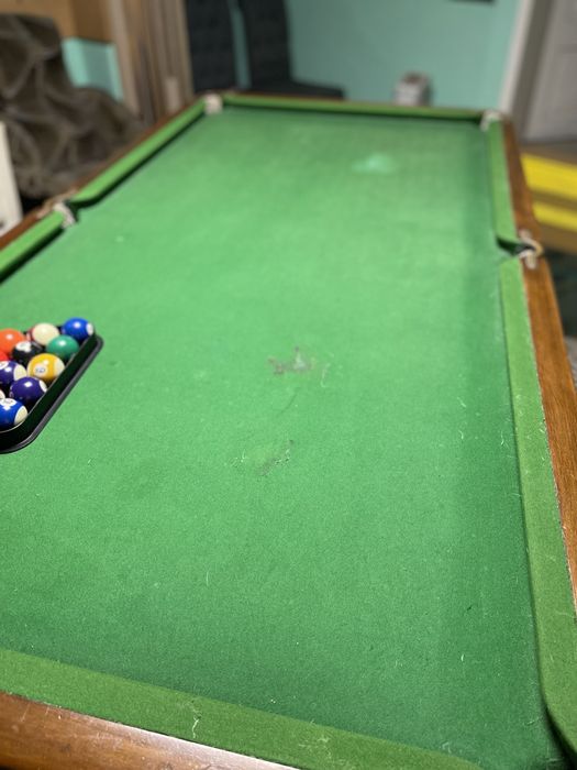 Stół bilardowy E.J. Riley Antyk  183x91,5 cm / kije i bile oryginalne