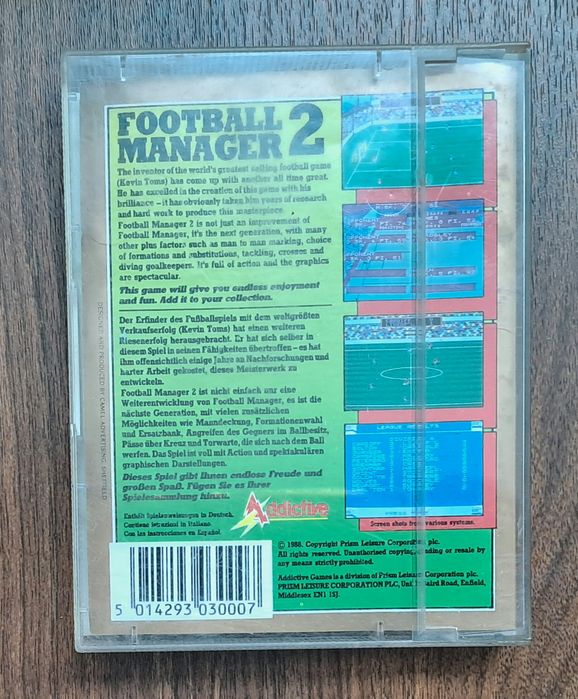 Jogo cassete K7 Football Manager 2 Sinclair ZX Spectrum (original)