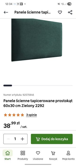 Panele ścienne tapicerowane zielone 60x30