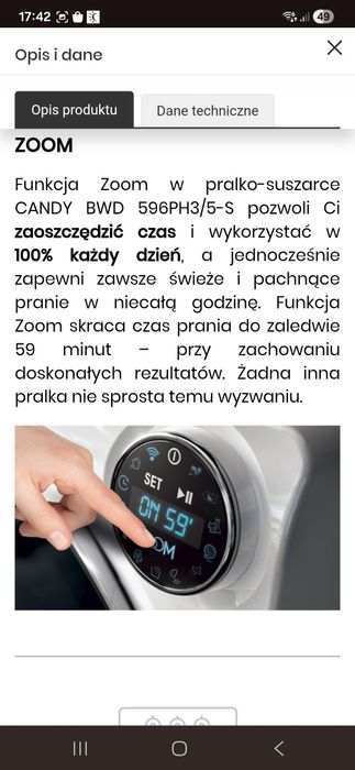 Pralko suszarka Candy Bianca