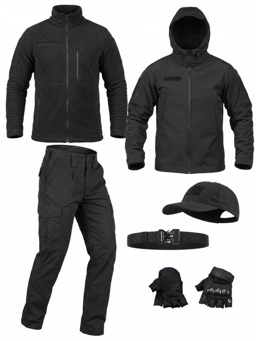 Весна осінь 6 речей у комплекті тактичний костюм 6в1 STABITEX чорний