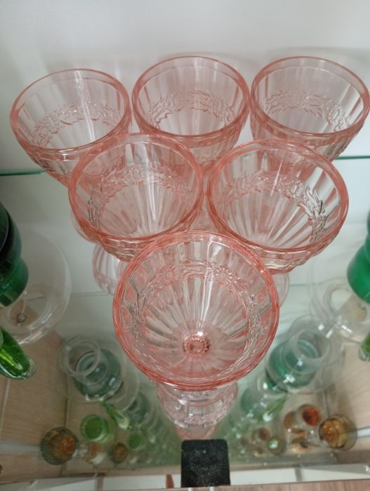 Pucharki, Wianuszek, HSG Ząbkowice, PRL szkło vintage retro