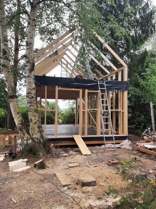 Konstrukcja domu szkieletowego stodoła 35m2 + antresola BRI producent