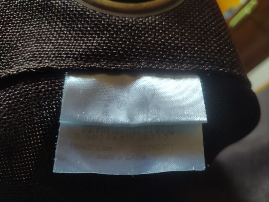 Conjunto de 3 Cortinados Castanho Escuro