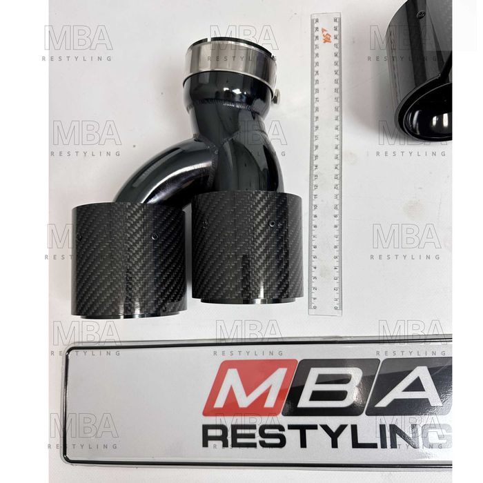 Выхлоп на BMW G30 M карбон прямой черный